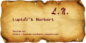 Lupták Norbert névjegykártya