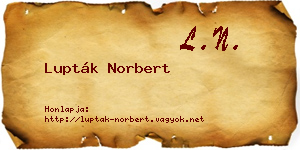 Lupták Norbert névjegykártya